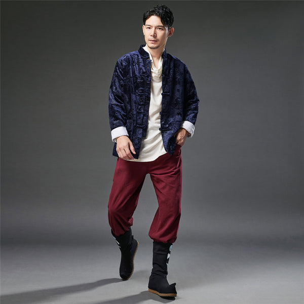 2021 Autumn NEW! Men Retro Chinese Style Linen and Cotton Long Sleeve Thin Jacket