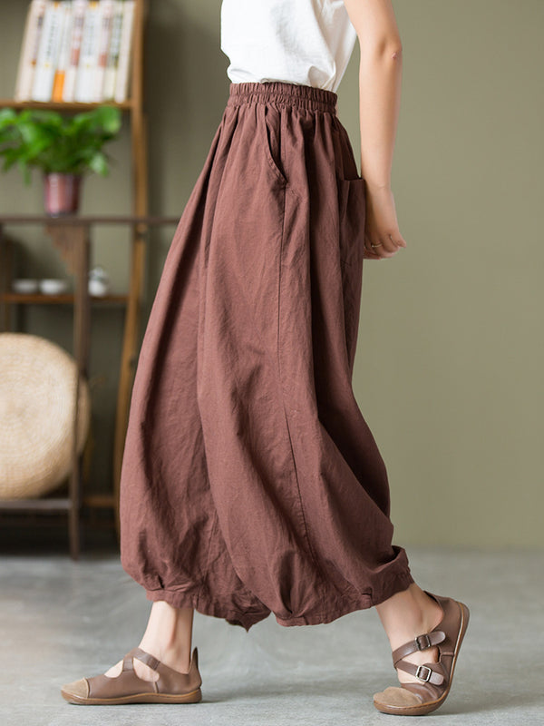 2021 Autumn NEW! Women Lantern Style Linen and Cotton Causal Loose Pants