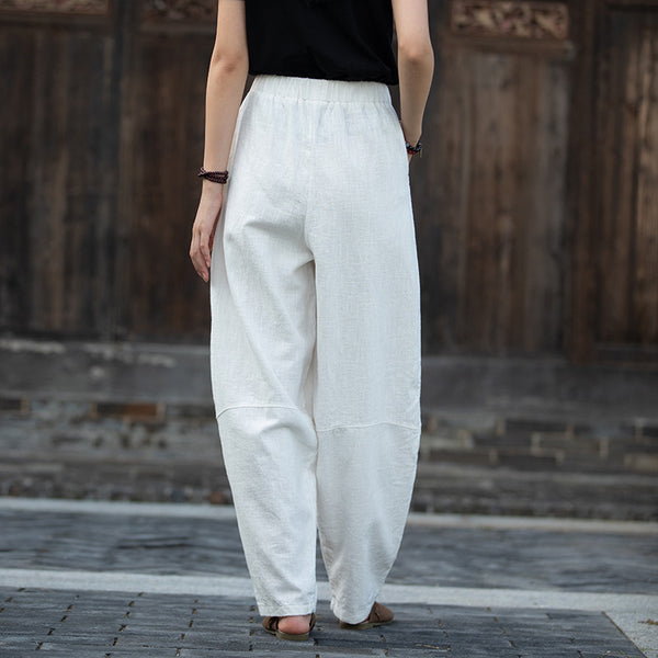 2021 Autumn NEW! Women Retro Causal Lantern Style Linen and Cotton Loose Patchwork Pants