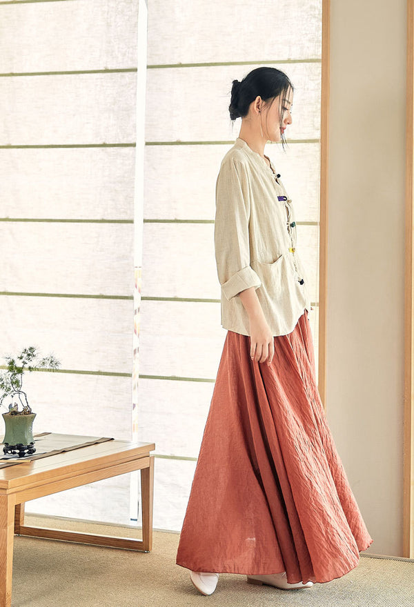 2022 Summer NEW! Women Linen and Cotton Chinese Style Short Jacket