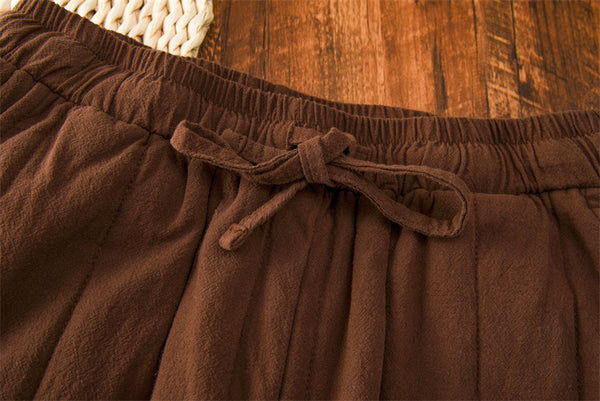 2021 Autumn NEW! Women Modern Causal Style Linen and Cotton Quilted Pants