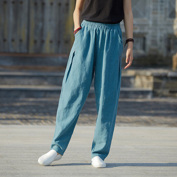 2021 Autumn NEW! Women Modern Causal Lantern Style Linen and Cotton Pants