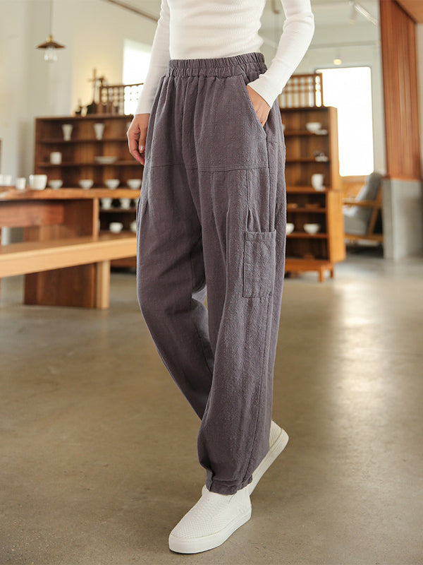 2021 Winter NEW! Women Sand-Washed Linen and Cotton Japanese Style Lantern Pants