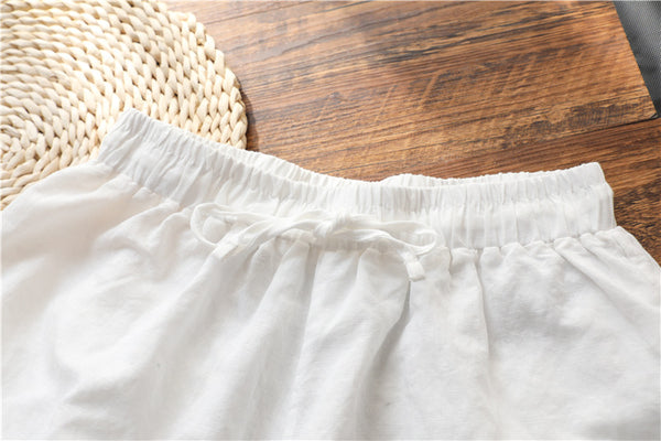 Women Lantern Style Linen and Cotton Lantern Cropped Pants