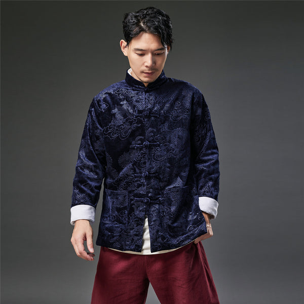 2021 Autumn NEW! Men Retro Chinese Style Linen and Cotton Long Sleeve Thin Jacket