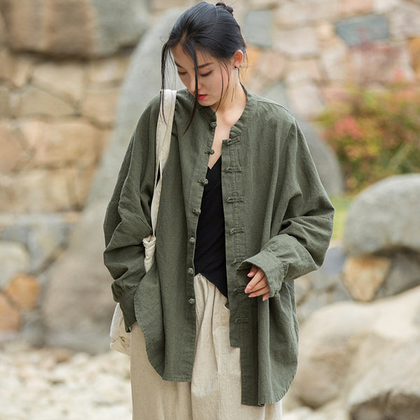 2022 Summer NEW! Women Linen and Cotton Loose Thin Zen Style cardigan Thin Jacket