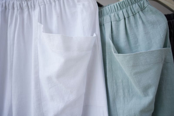 2022 Summer NEW! Men Causal Style Linen and Cotton Big Pockets Small Leg Pants