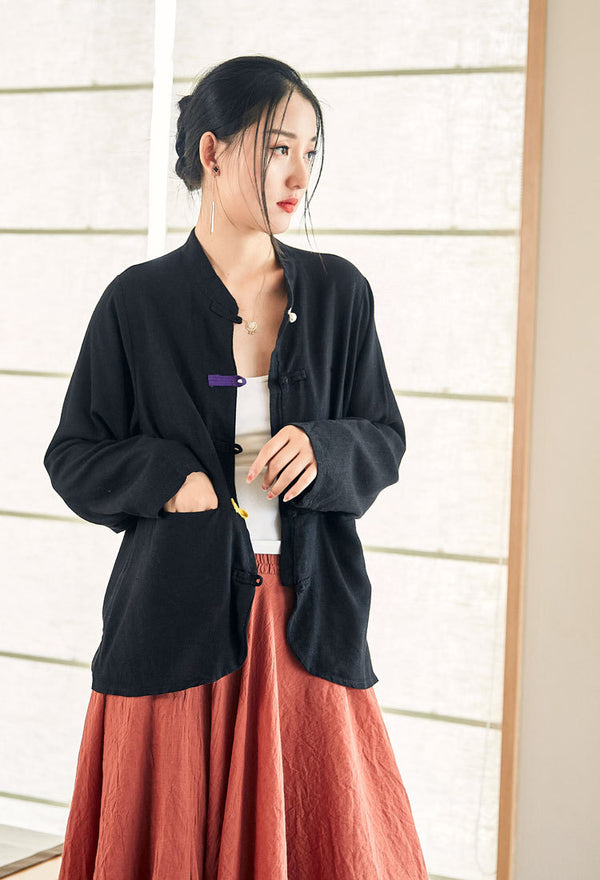 2022 Summer NEW! Women Linen and Cotton Chinese Style Short Jacket