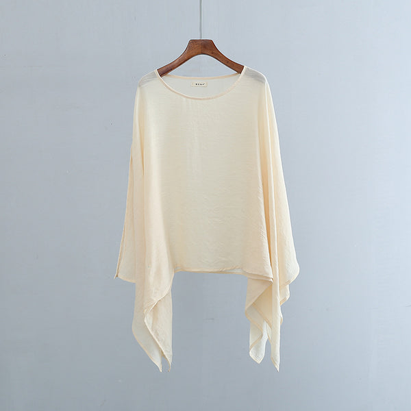 2022 Summer NEW! Women Modern Loose Style Linen and Cotton Round Necked Short Sleeves Shirt