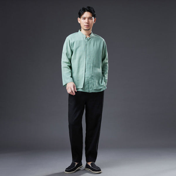 2022 Summer NEW! Men Causal Style Linen and Cotton Long Sleeve Modern Shirts