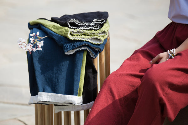 2022 Summer NEW! Women Simple Lantern Style Linen and Cotton Pants