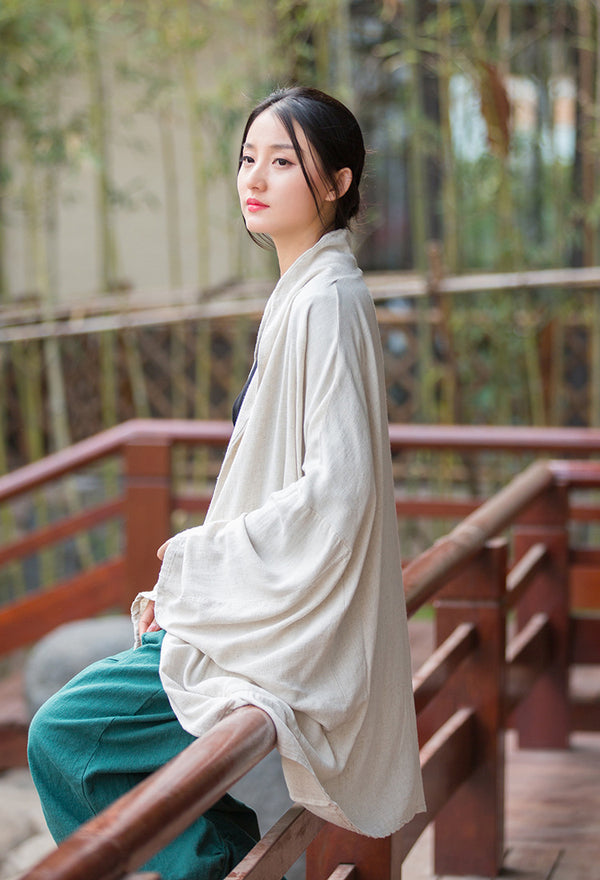 2022 Summer NEW! Women Linen and Cotton Loose Thin Zen Style Long Coat