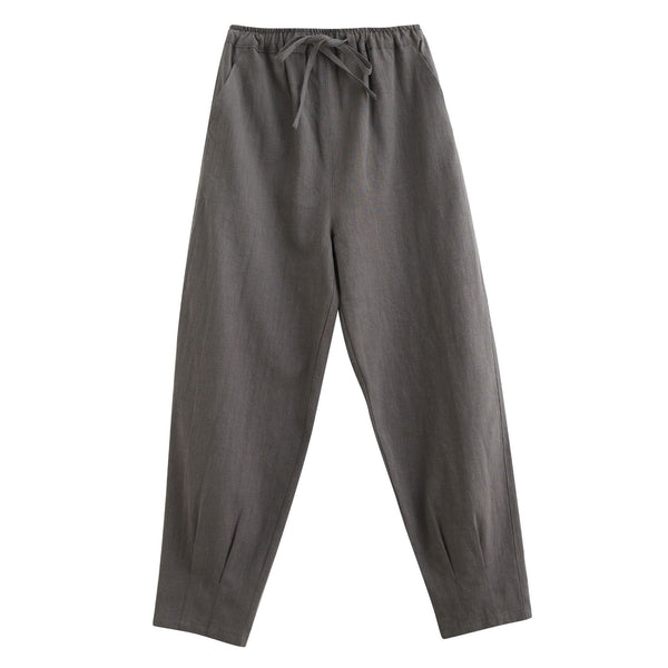 2022 Summer NEW! Men Causal Style Linen and Cotton Drawstring Small Leg Pants
