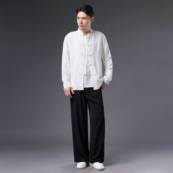 2021 Autumn NEW! Men Asian Style Linen and Cotton Long Sleeve Cardigan Thin Jacket