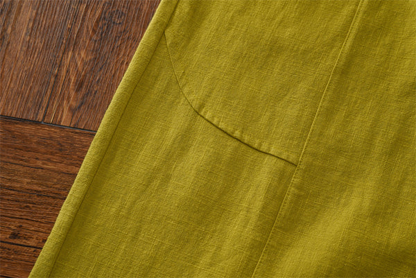 2021 Autumn NEW! Women Modern Causal Style Front Pocket Linen and Cotton Pants