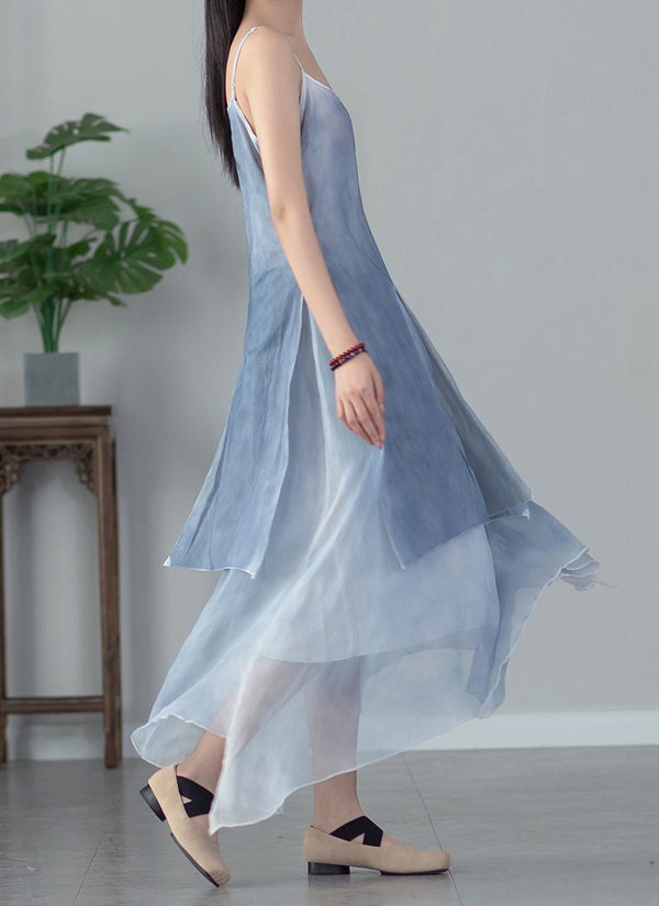 2022 Summer NEW! Women Extra Loose Comfortable Linen and Cotton Dyed Color Slip Dress
