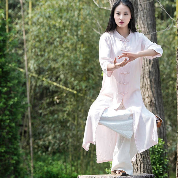 Women Asian KungFu Style Linen and Cotton Coat