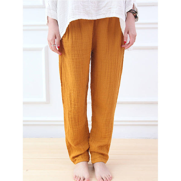 Women Cotton and Linen Casual Pants