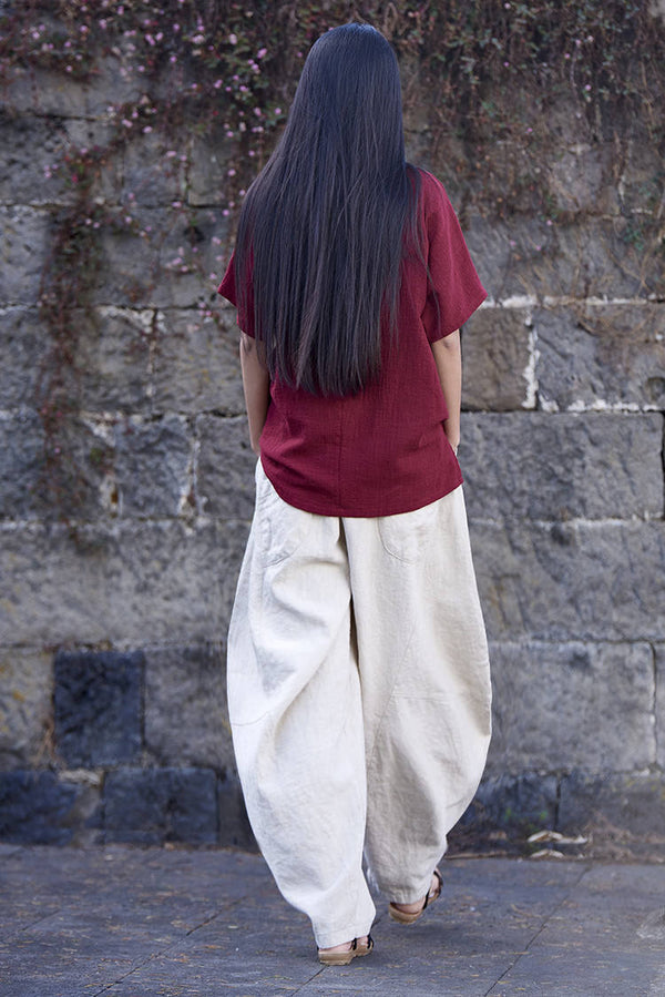 Women Lantern Leisure Linen and cotton Pants