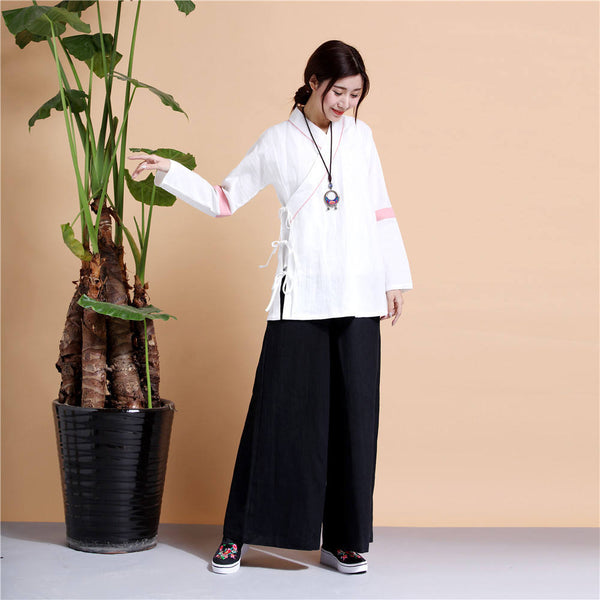 Women Chinese Traditional Style Linen and Cotton KungFu TaiChi HanFu Zen Clothes