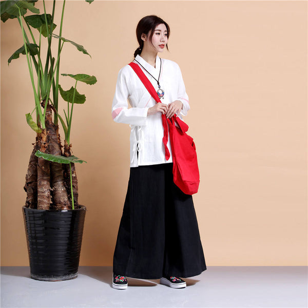 Women Chinese Traditional Style Linen and Cotton KungFu TaiChi HanFu Zen Clothes