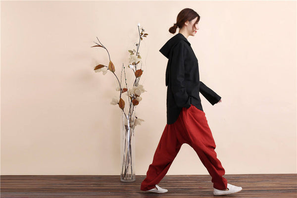 Women Retro Style Linen and Cotton Hoodies