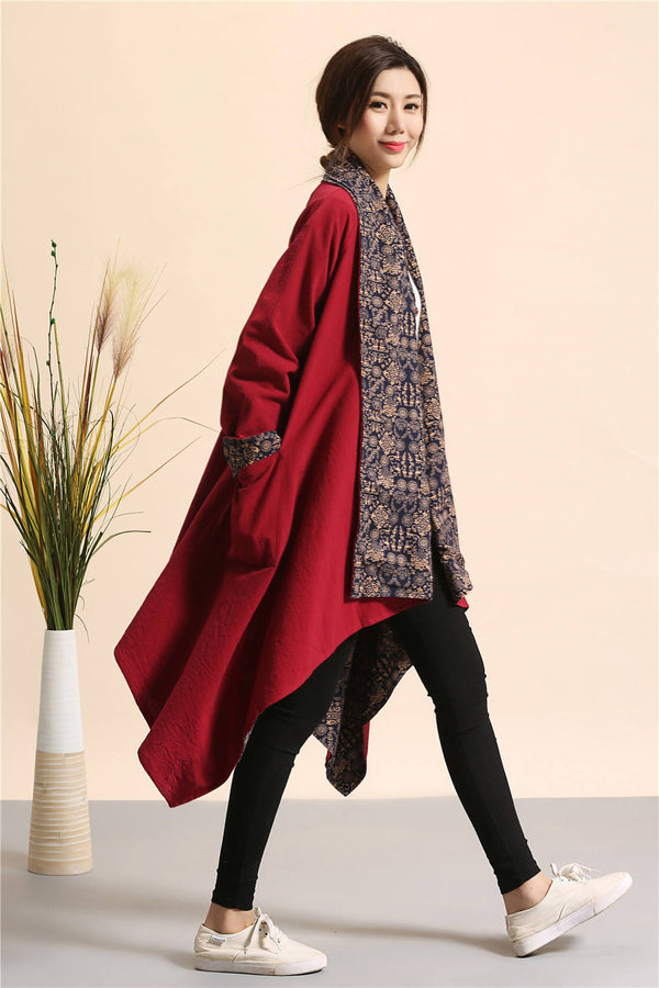 Women Eastern Style Double-sided Linen and Cotton Shrugs