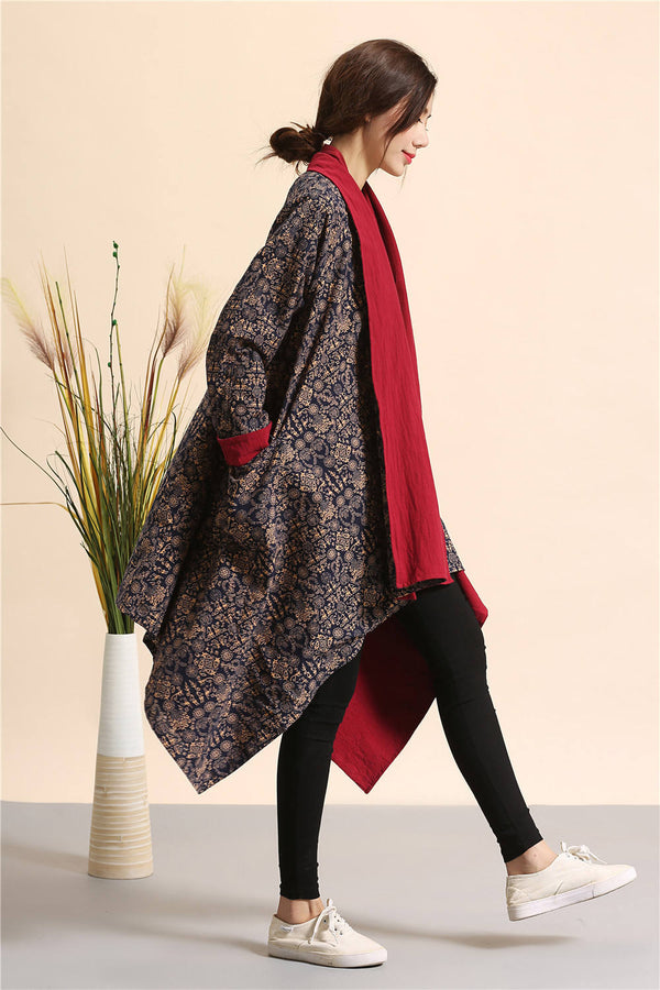 Women Eastern Style Double-sided Linen and Cotton Shrugs