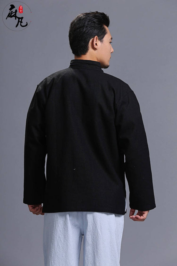 Men Linen Jacket – Retro Formal Chinese Style Linen and Cotton Men's Jacket