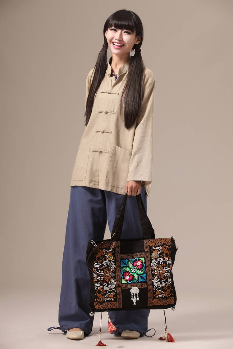 Women Chinese Traditional Style KungFu TaiChi HanFu Linen and Cotton Top