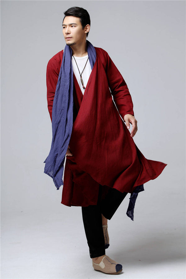 Men Eastern Style Linen and Cotton Shrugs Ponchos