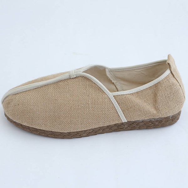 Simple Causal Pure Linen Shoes