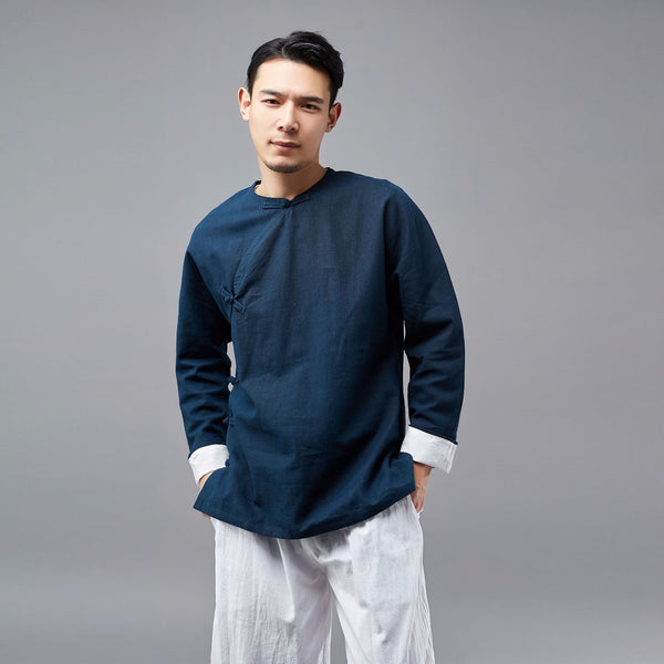 Men Hangfu KungFu Style Linen and Cotton Tops