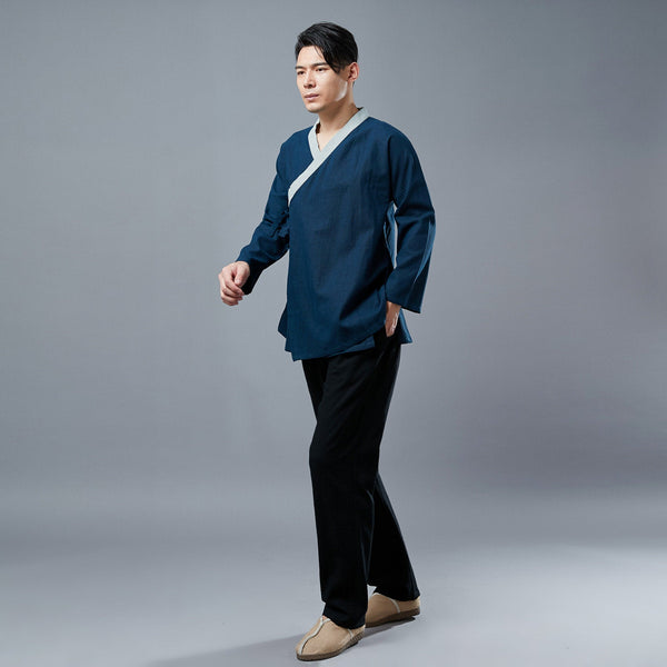 Men Zen TaiChi Hangfu Kungfu Style Linen and Cotton Top