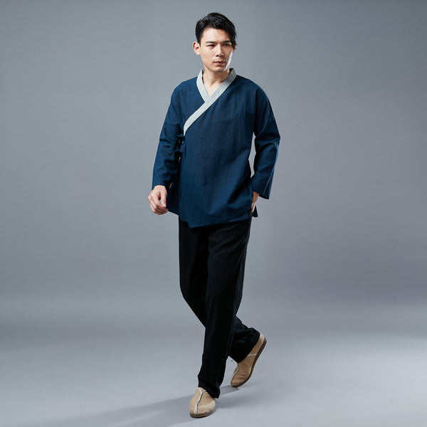 Men Zen TaiChi Hangfu Kungfu Style Linen and Cotton Top