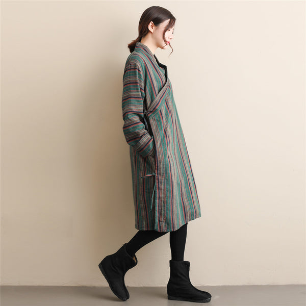 Women Casual linen and Cotton Striped Shrugs