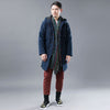 Men Colorful button Linen and Cotton Middle Length Coat Hoodie