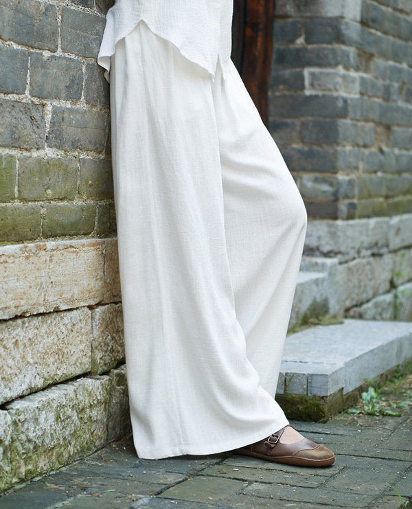 Women Lantern Palazzo Style Women Linen and Cotton Wide Leg Yoga Trousers