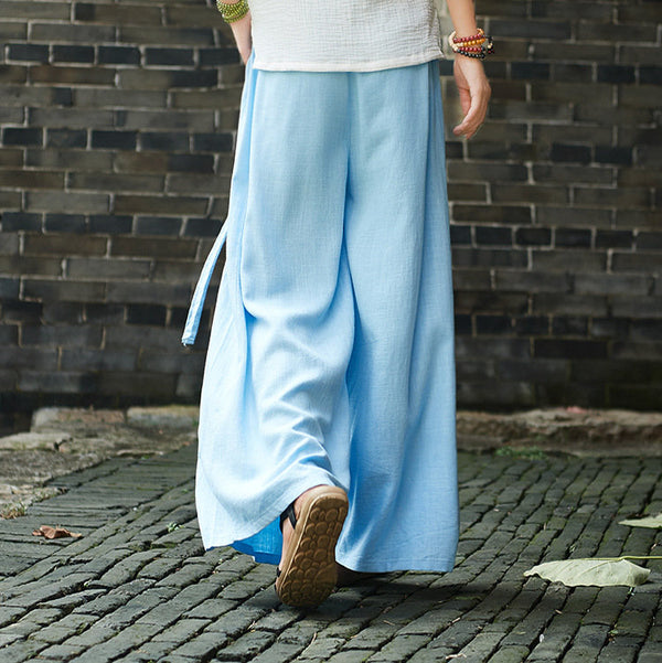 Women Yoga Palazzo Style Linen and Cotton Lantern Palazzo Wide Leg Dancing Pants