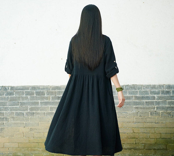 Women Loose Linen and Cotton Coat