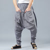 Men Casual Front and Back Pockets New Style Linen Crotch Dancing Pants