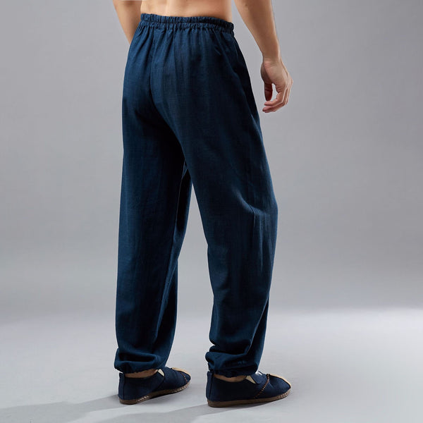 Men Loose Tai Chi Zen Linen and Cotton KungFu Pants