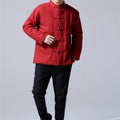 Men Traditional Chinese Style Linen and Cotton Quilted Jacket