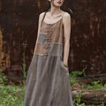 Bohemian Tie-Dye Linen Blend Maxi Slip Dress
