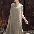 Boho Artisan Hand-Dyed Ramie-Cotton Maxi Dress