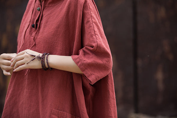 ZenBreeze Hooded Linen Tee – Sandwashed Ramie-Cotton Sun Shirt