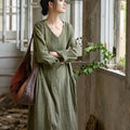 Artisan Tie-Dye Ramie Cotton Long Dress
