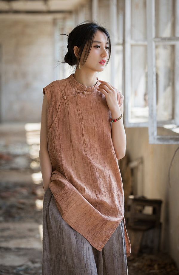 Lightweight, highly breathable, and naturally textured Chinese Style Shirt