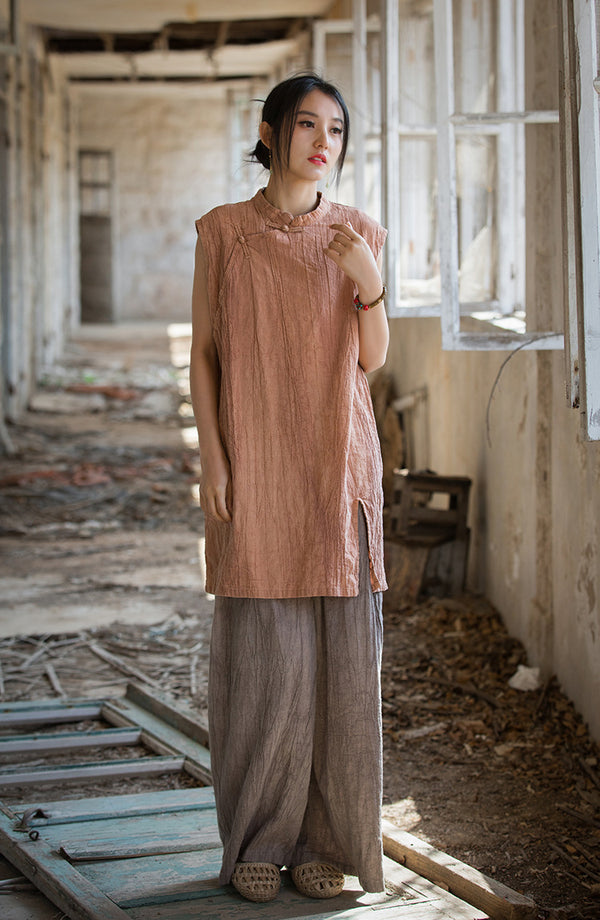 Lightweight, highly breathable, and naturally textured Chinese Style Shirt