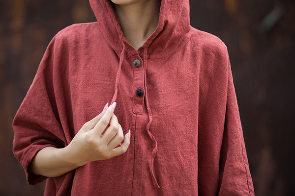 ZenBreeze Hooded Linen Tee – Sandwashed Ramie-Cotton Sun Shirt